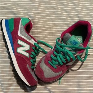 New Balance 574 Fuchsia and Teal Athletic Shoes